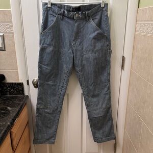 GAP Blue and White Striped Denim Jeans